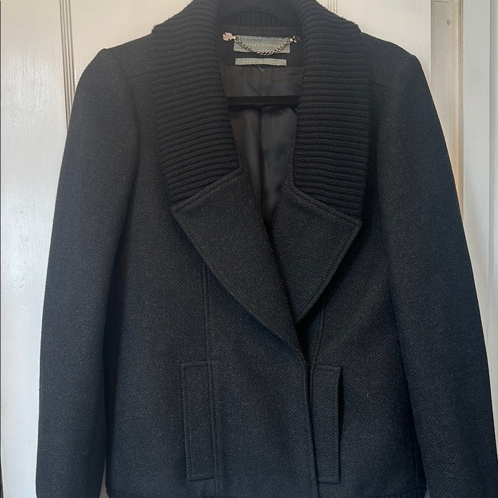 Proenza Schouler Italy Women's Black Wool Blend bomber Coat Sz S-M